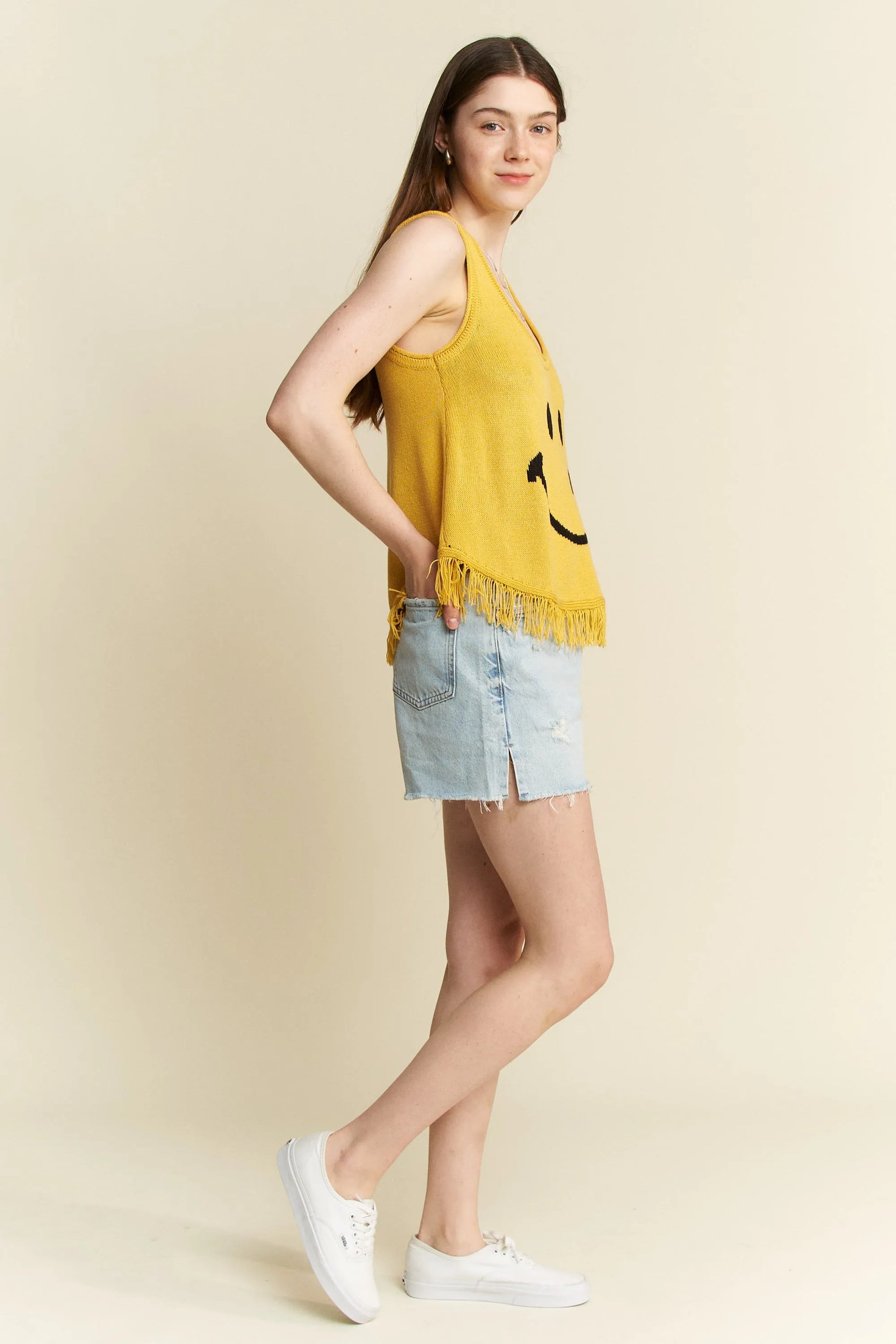 Jade By Jane Smiley Fringe Tank Top