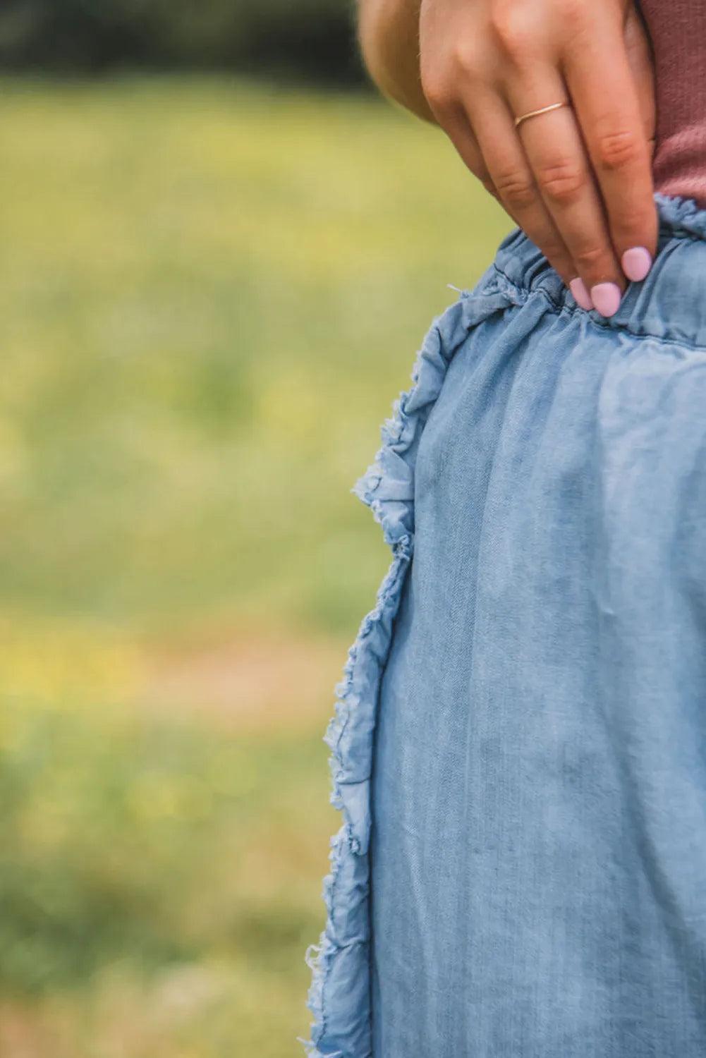 Raw Hem Wide Leg Jeans - Clothes For Her Online Store