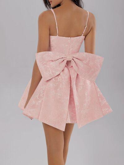 Satin Mini Cami Dress with Bow - Clothes For Her Online Store