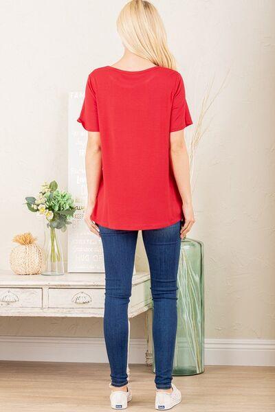 Heimish Full Size Leopard Lip Round Neck Short Sleeve T-Shirt Plus Size - Clothes For Her Online Store