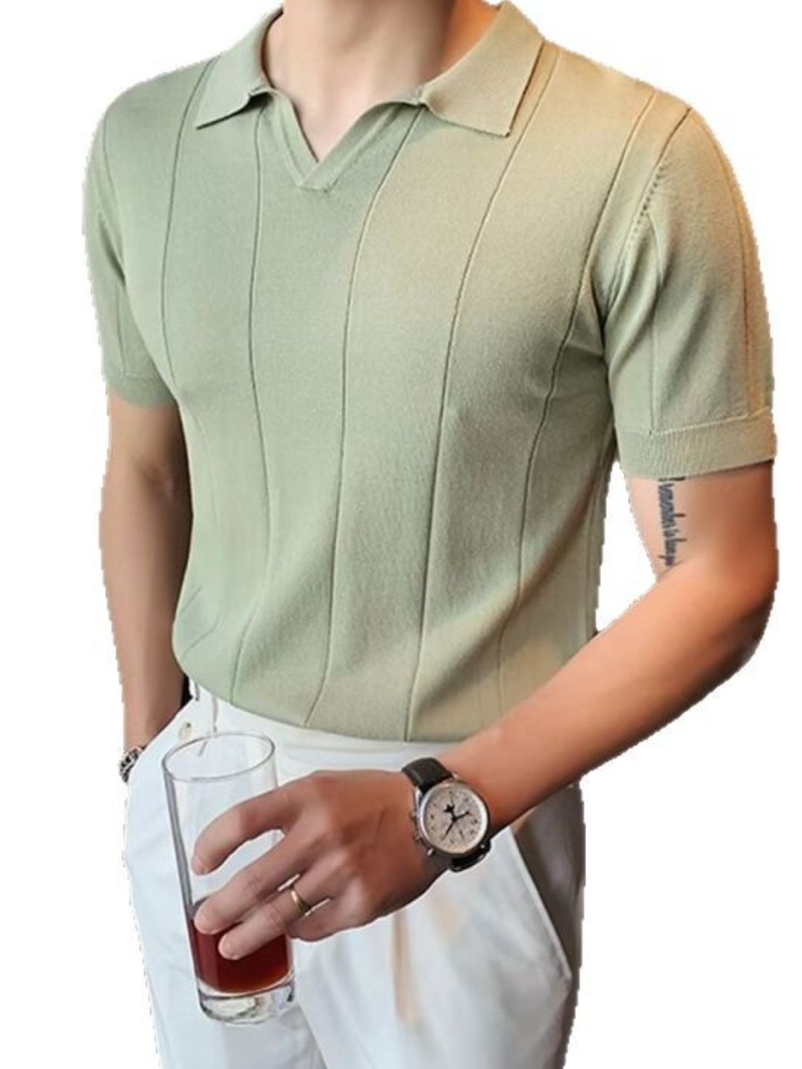 Men's Plus Size Collared Neck Short Sleeve Polo - Clothes For Her Online Store
