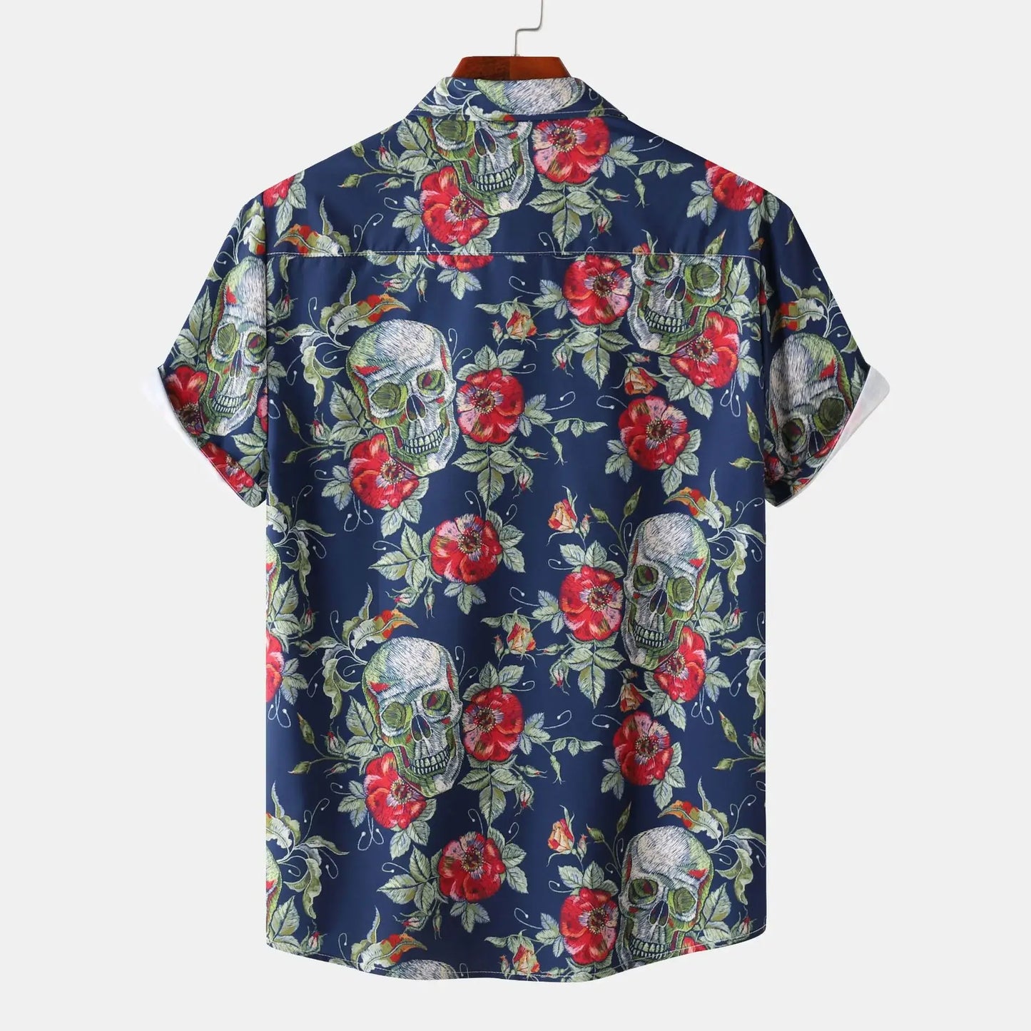 Men's Full Size Printed Short Sleeve Casual Shirt Plus Size