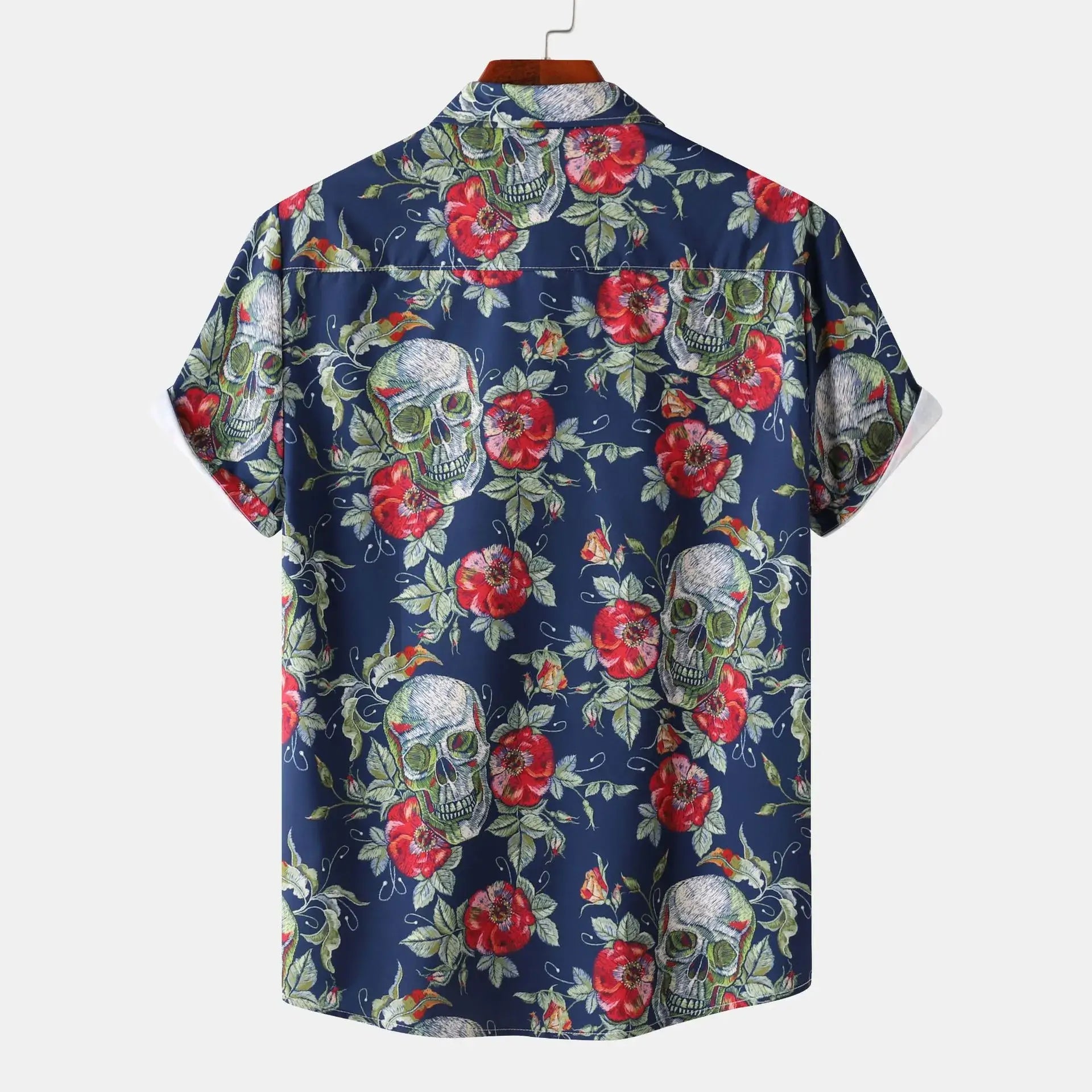 Men's Full Size Printed Short Sleeve Casual Shirt Plus Size