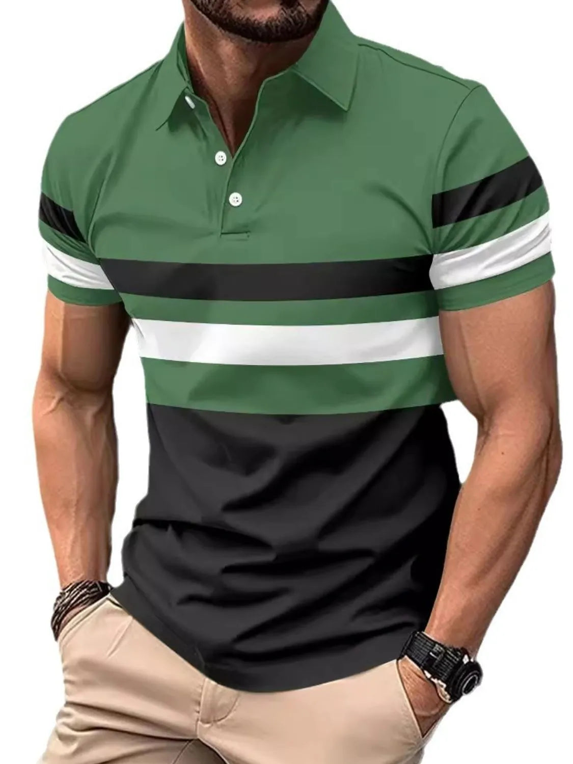 Men's Full Size Collared Neck Short Sleeve Polo Plus Size