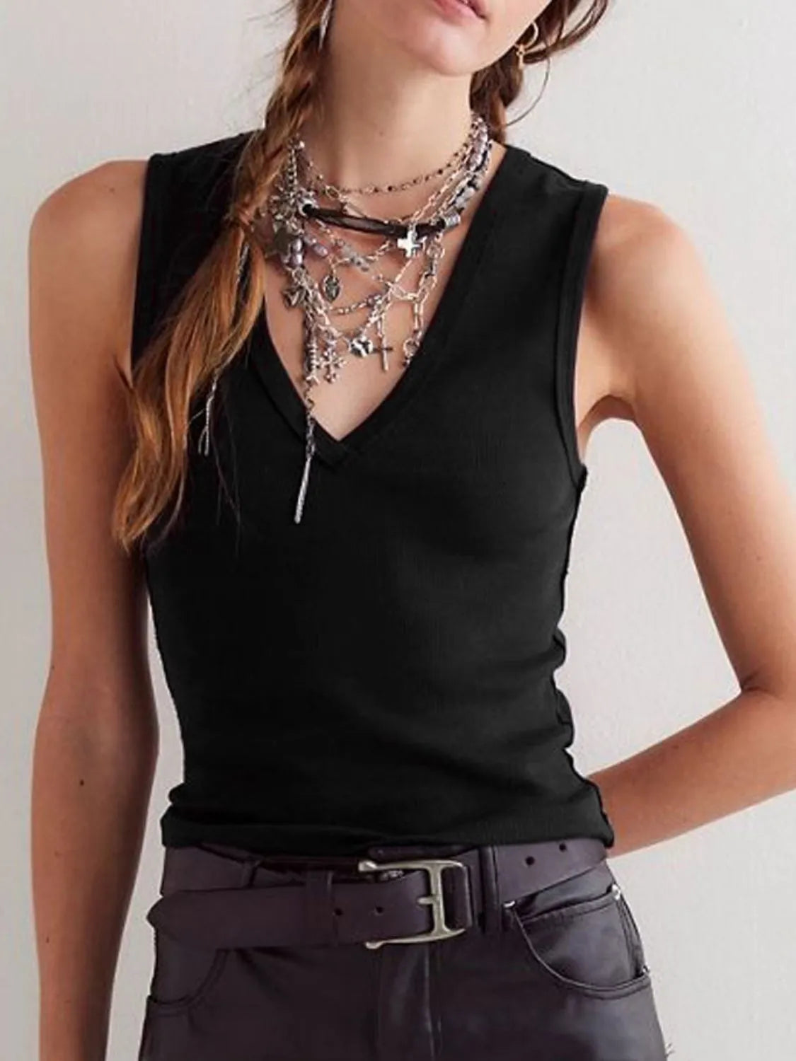 V-Neck Wide Strap Tank