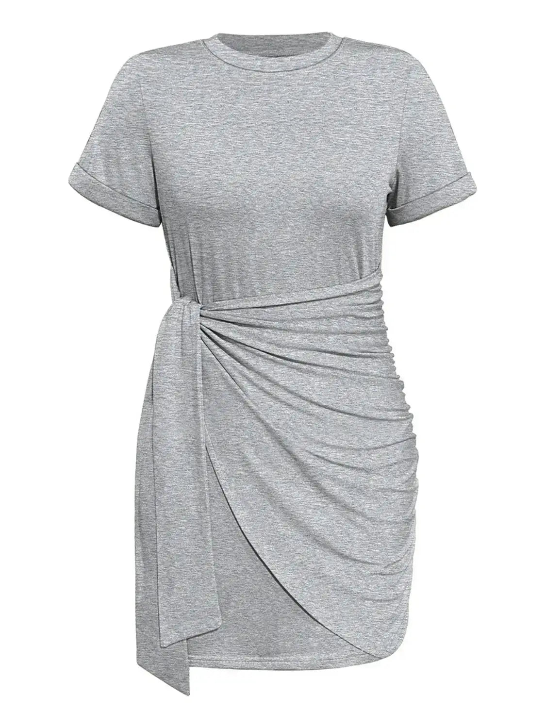 Round Neck Short Sleeve Mini Tee Dress