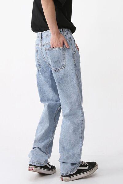 Mid Rise Baggy Jeans with Pockets - Clothes For Her Online Store