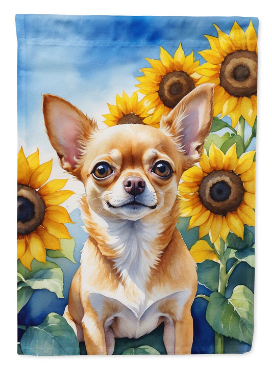 Chihuahua in Sunflowers Garden Flag Mailbox Flag Decorative Yard Flag Banner Outside Patio Artwork Yard Flower Beds, Garden Size, Multicolor