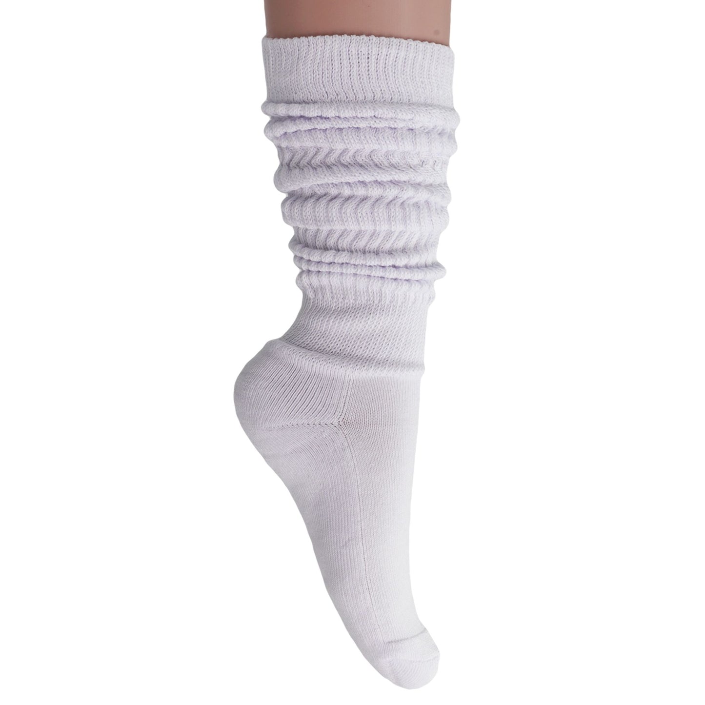 Women's Extra Long Slouch Scrunch Socks Knee High, Cotton Blend, Pack of 2, Fits Shoe Sizes 5-10, 80s Style, 28 Colors