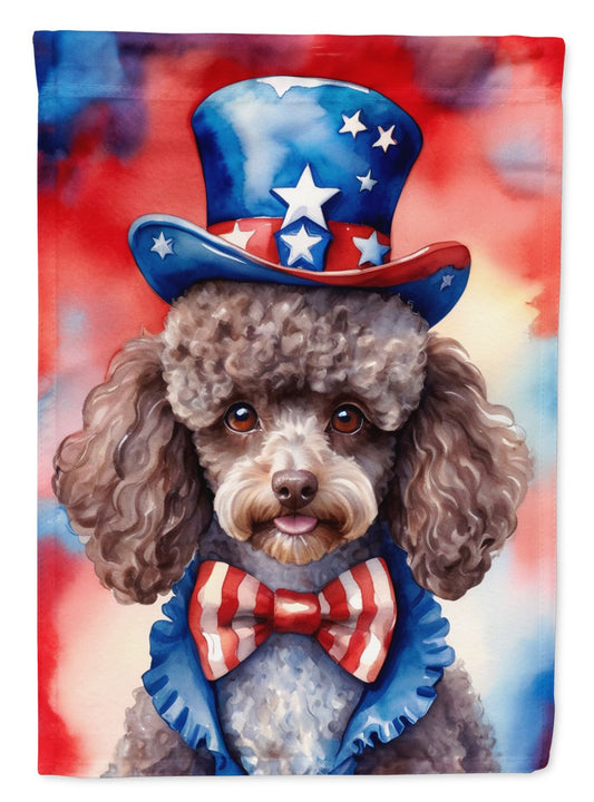 Poodle Patriotic American Garden Flag Mailbox Flag Decorative Yard Flag Banner Outside Patio Artwork Yard Flower Beds, Garden Size, Multicolor