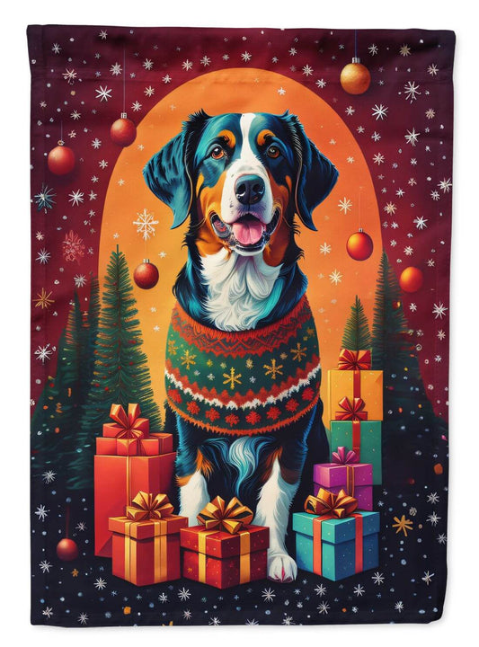 Appenzeller Sennenhund Holiday Christmas Garden Flag Mailbox Flag Decorative Yard Flag Banner Outside Patio Artwork Yard Flower Beds, Garden Size, Multicolor