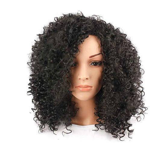 Women Fashion African Black Short Curly Wavy Hair Heat Resistant Wig Hairpiece - Clothes For Her Online Store