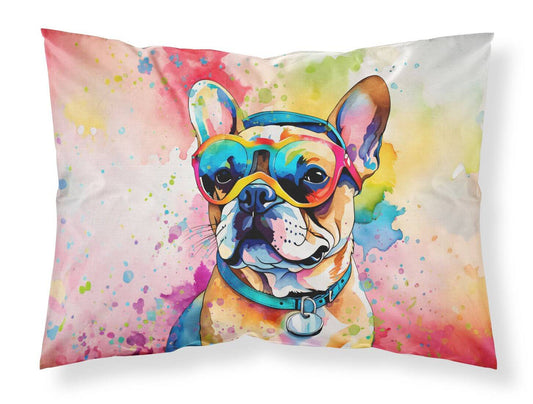 French Bulldog Hippie Dawg Standard Pillowcase Lightweight Super Soft Easy Care Decorative Artwork Pillowcase, Standard