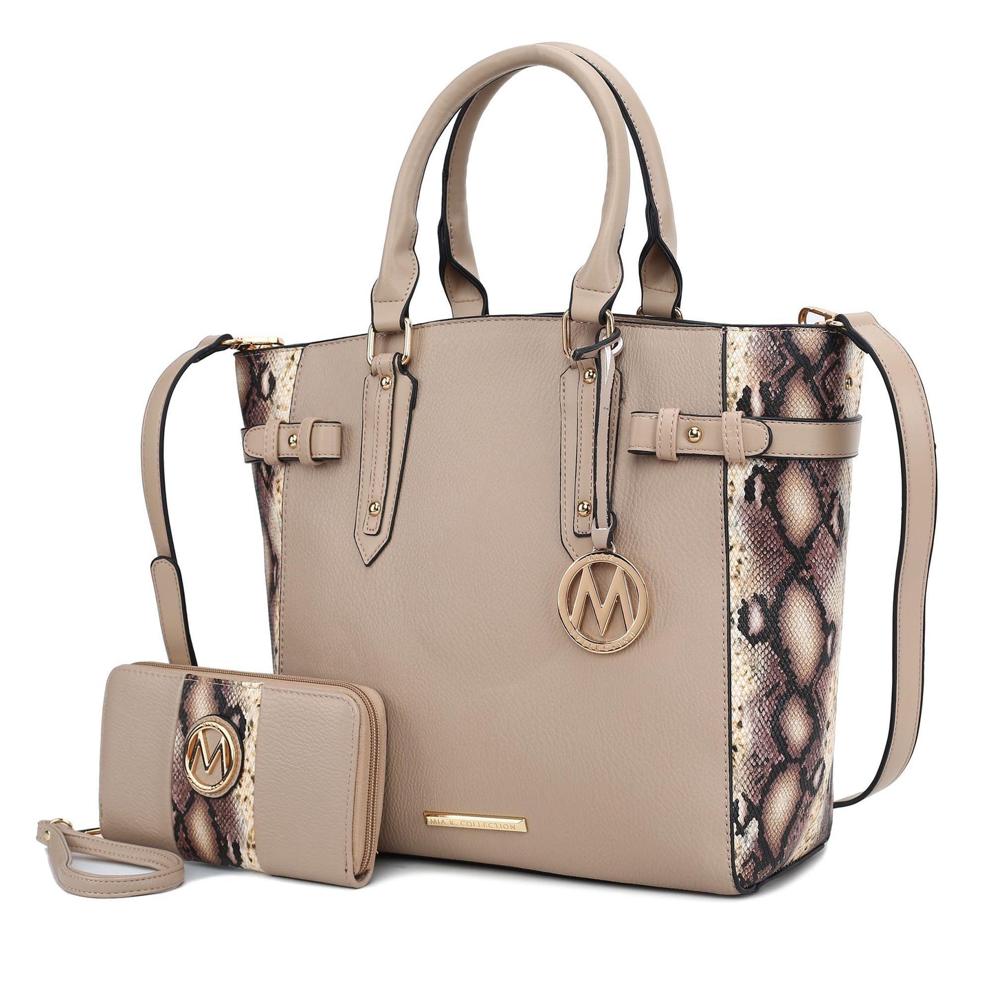 MKF Collection Joelle Faux Snake Embossed Women Tote bag with matching Wallet by Mia K