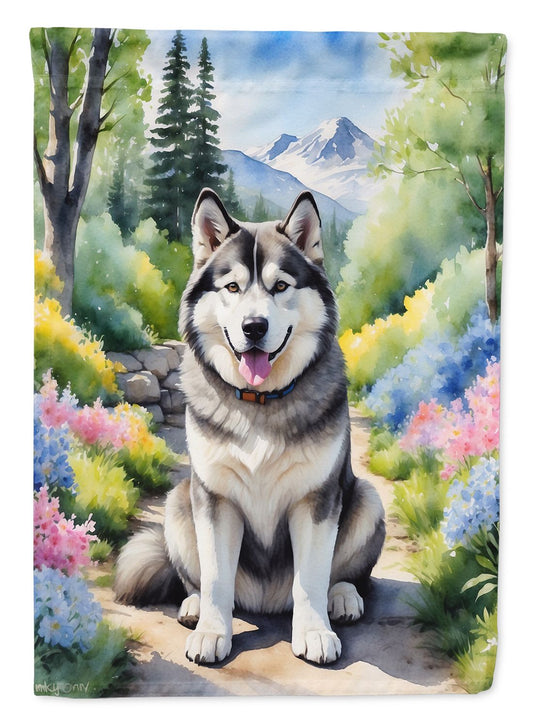 Alaskan Malamute Spring Garden Garden Flag Mailbox Flag Decorative Yard Flag Banner Outside Patio Artwork Yard Flower Beds, Garden Size, Multicolor