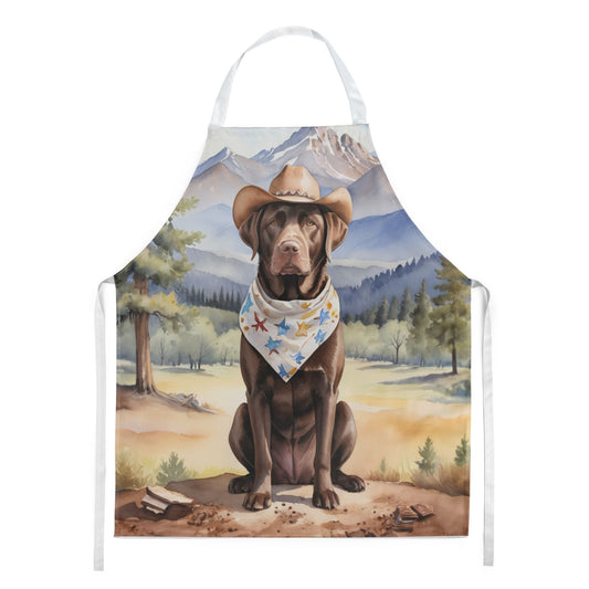 Labrador Retriever Cowboy Welcome Apron Cooking Kitchen Server Baking Crafts Gardening for Adult Women Men, Unisex, Large, Multicolor