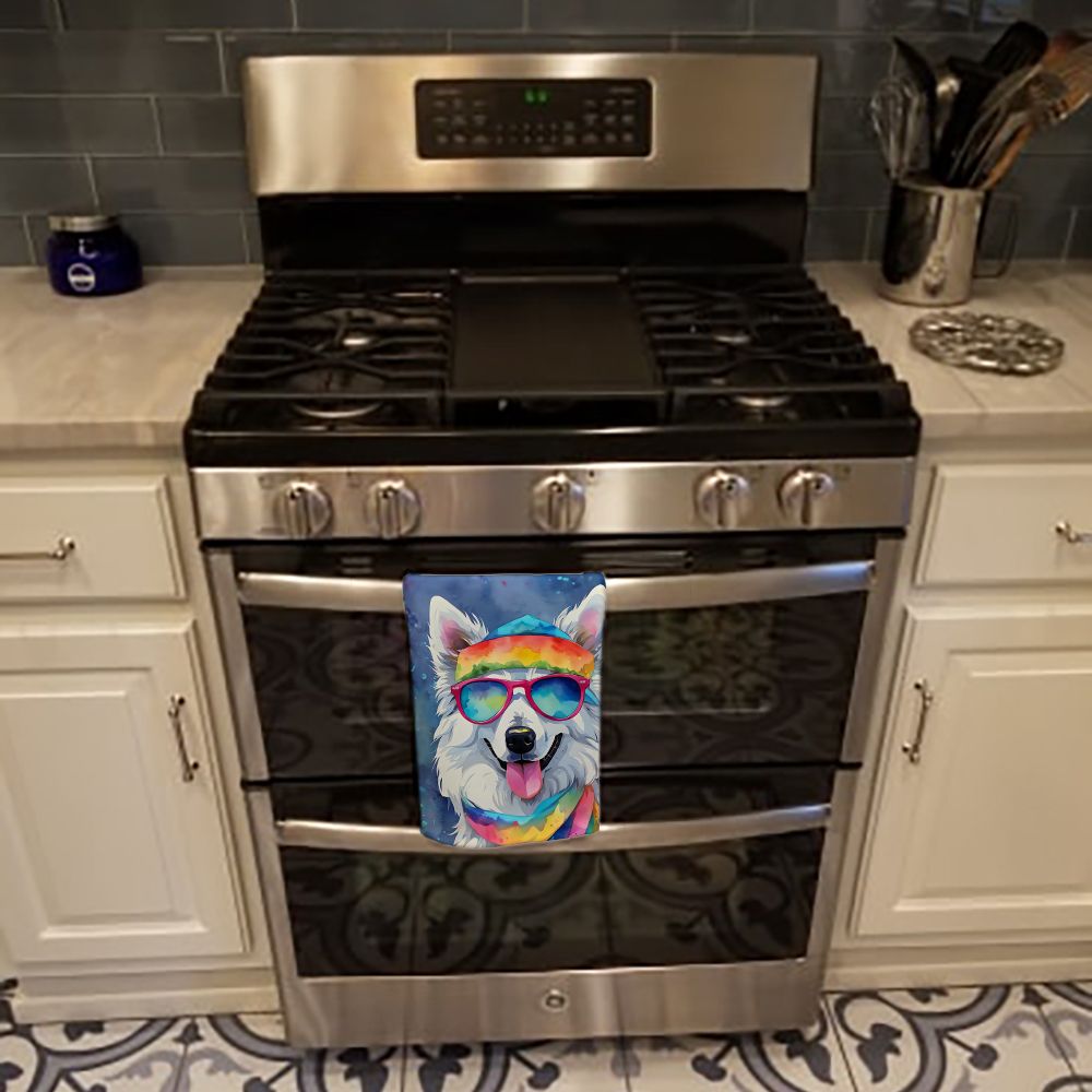 American Eskimo Hippie Dawg Kitchen Towel Dish Cloths Guest Hand Towel Decorative Bathroom Towel for Face,Tea, Dishcloth, Kitchen and Bath