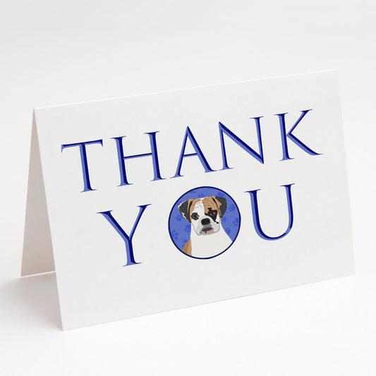 English Bulldog Tricolor #2 Thank You Greeting Cards Pack of 8 Blank Cards with Envelopes Whimsical A7 Size 5x7 Blank Note Cards