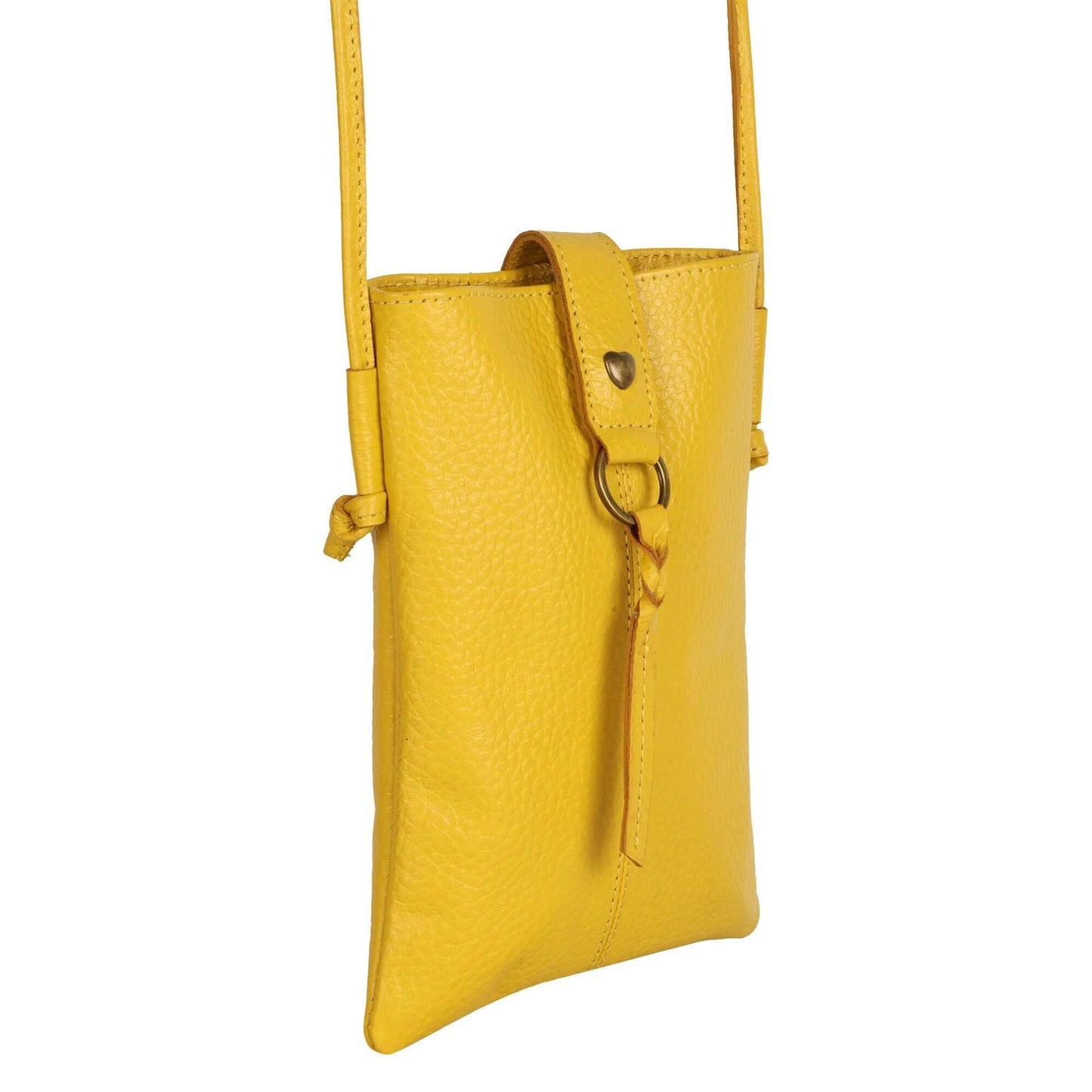 Jennie Small crossbody bag w/ slim strap closure & tassel - Canary Yellow