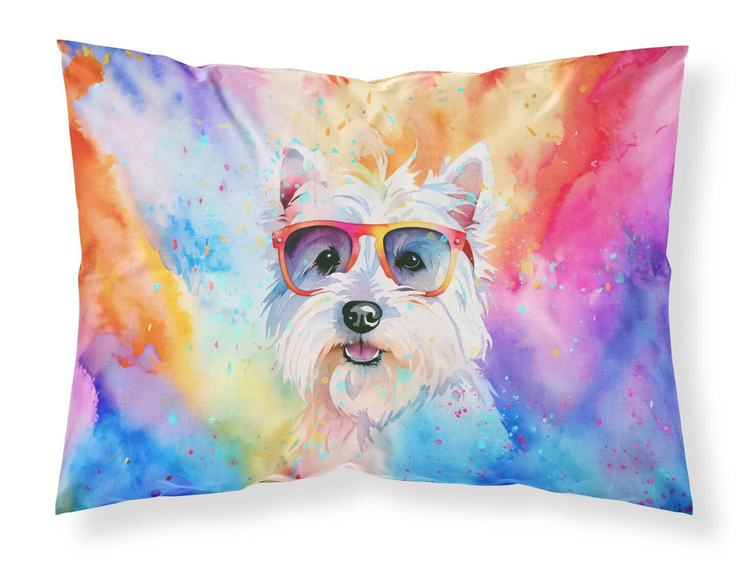 Westie Hippie Dawg Standard Pillowcase Lightweight Super Soft Easy Care Decorative Artwork Pillowcase, Standard