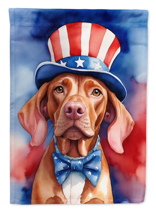 Vizsla Patriotic American House Flag Large Porch Sleeve Pole Decorative Outside Yard Banner Artwork Wall Hanging, Polyester, House Size, Multicolor