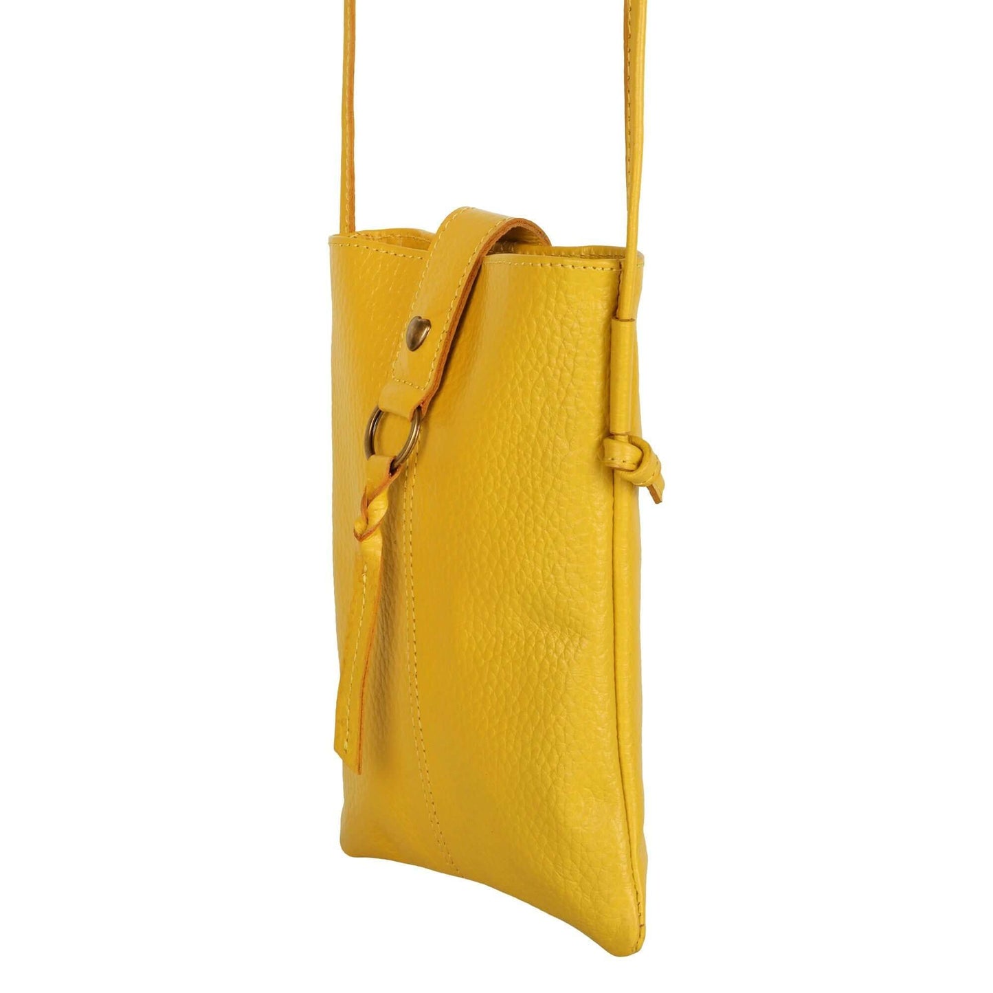 Jennie Small crossbody bag w/ slim strap closure & tassel - Canary Yellow