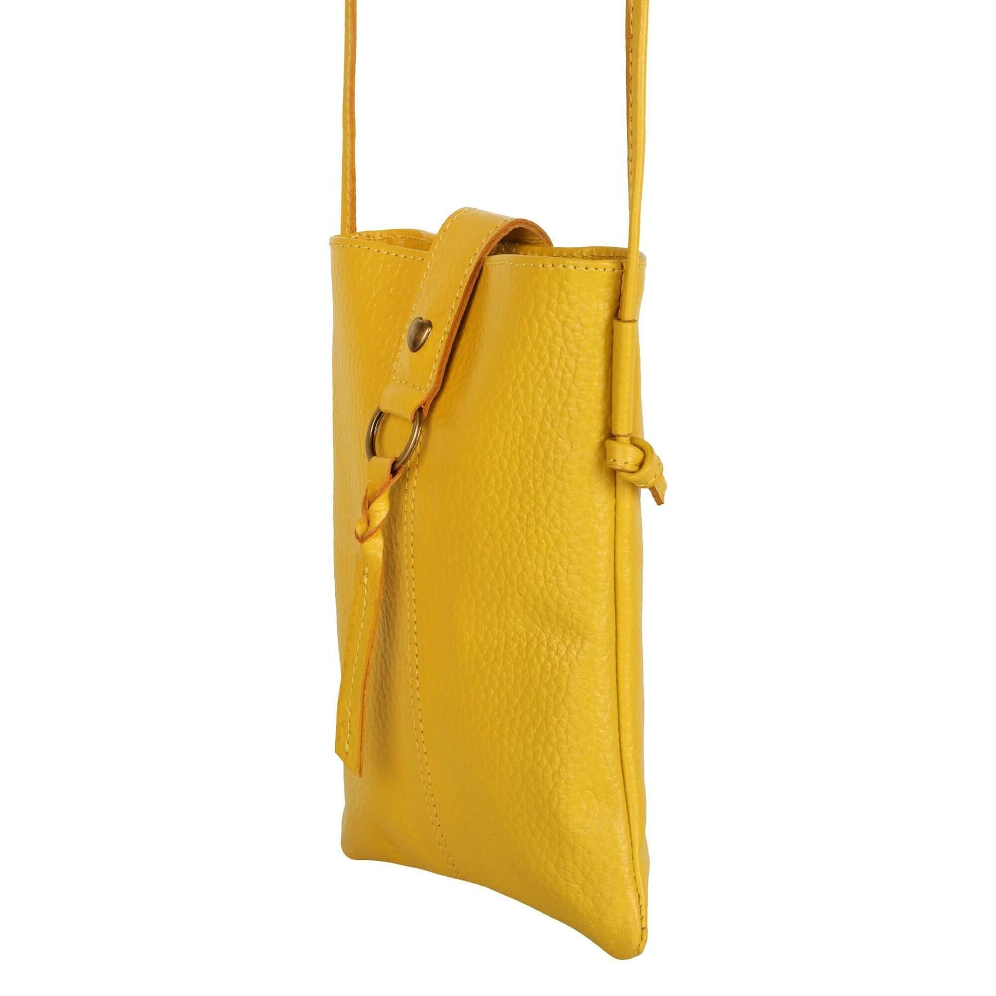 Jennie Small crossbody bag w/ slim strap closure & tassel - Canary Yellow