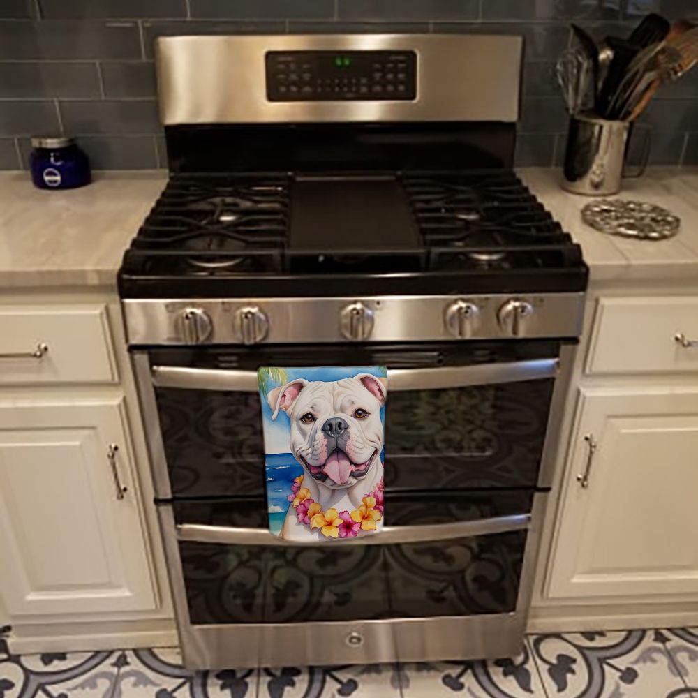 American Bulldog Luau Kitchen Towel Dish Cloths Guest Hand Towel Decorative Bathroom Towel for Face,Tea, Dishcloth, Kitchen and Bath