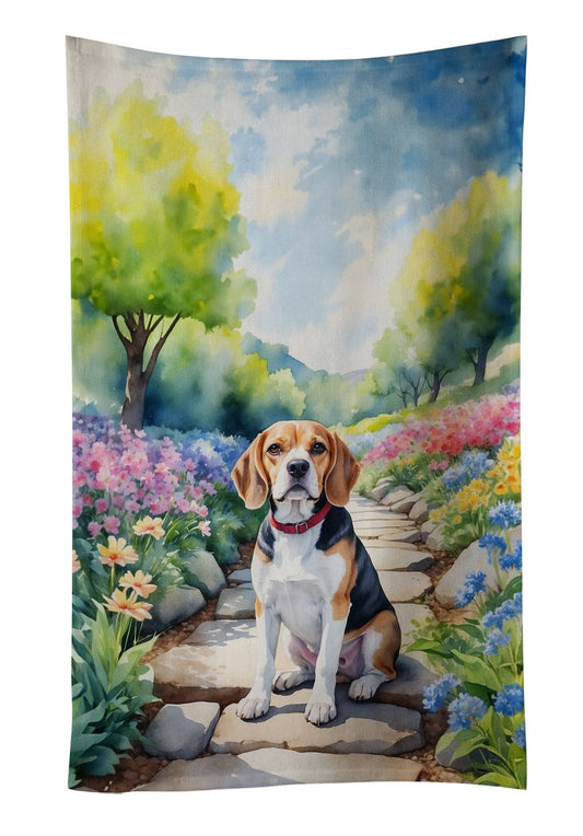 Beagle Spring Garden Kitchen Towel Dish Cloths Guest Hand Towel Decorative Bathroom Towel for Face,Tea, Dishcloth, Kitchen and Bath