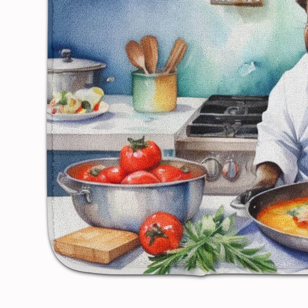 French Bulldog The Chef Memory Foam Kitchen Mat Machine Washable Anti-Fatigue Mat Cushion Comfort Bath Mat or Kitchen Rug