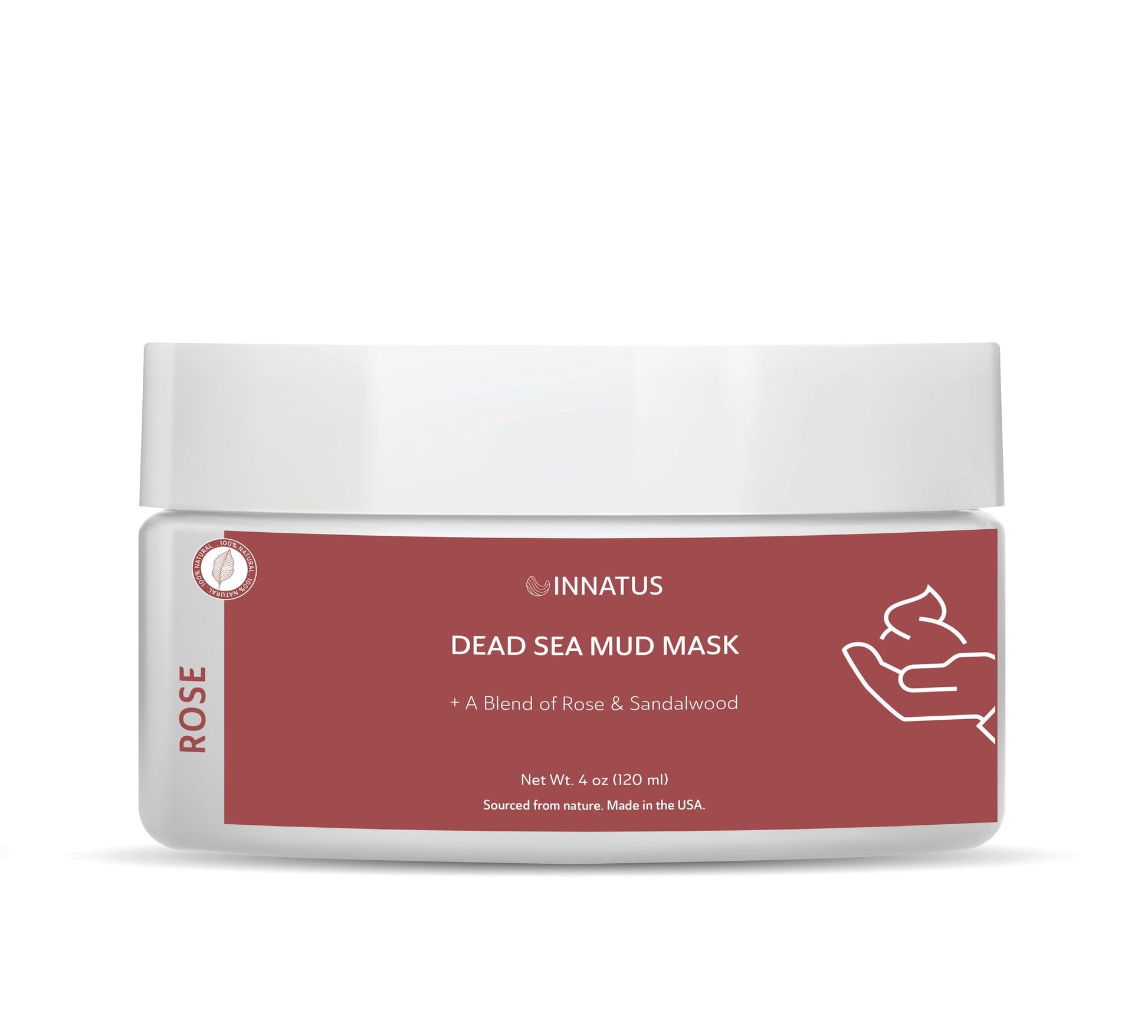 Dead Sea Mud Mask with Rose Oil – 4oz Detoxifying & Purifying Face Mask – Infused with Lemon & Sandalwood Oils for Acne Control & Skin Hydration "