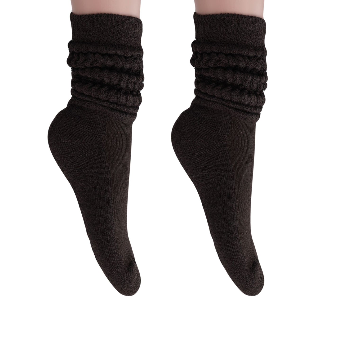 Women's Extra Long Slouch Scrunch Socks Knee High, Cotton Blend, Pack of 2, Fits Shoe Sizes 5-10, 80s Style, 28 Colors