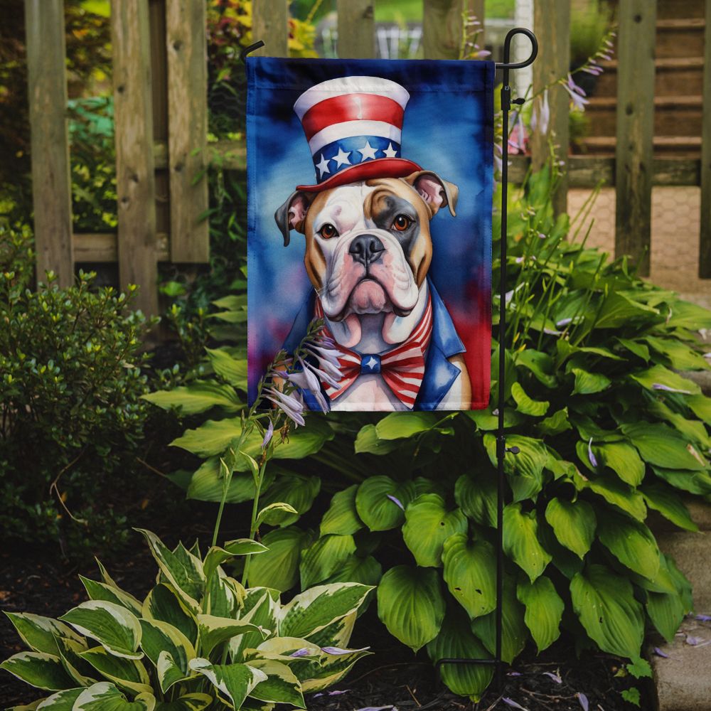 American Bulldog Patriotic American Garden Flag Mailbox Flag Decorative Yard Flag Banner Outside Patio Artwork Yard Flower Beds, Garden Size, Multicolor