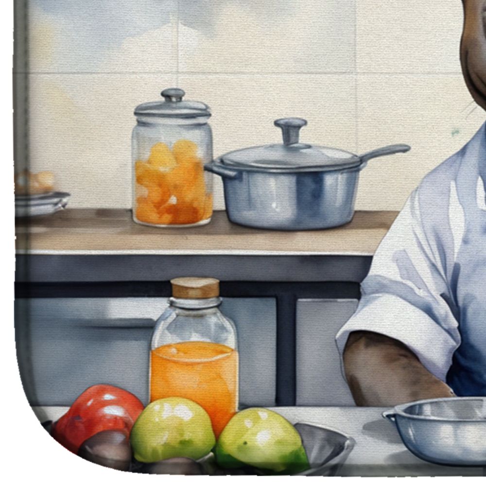 Pit Bull Terrier The Chef Dish Drying Mat Absorbent Dish Drying Mat Pad for Kitchen Counter Dish Drainer Mat for Countertop, 14 x 21", Multicolor