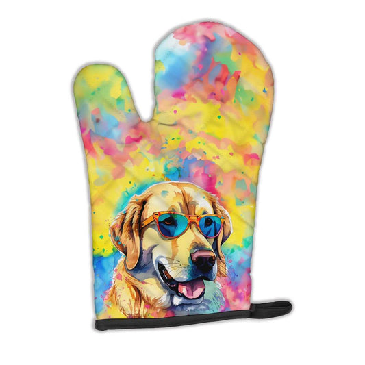 Yellow Labrador Hippie Dawg Oven Mitt Heat Resistant Thick Oven Mitt for Hot Pans and Oven, Kitchen Mitt Protect Hands, Cooking Baking Glove