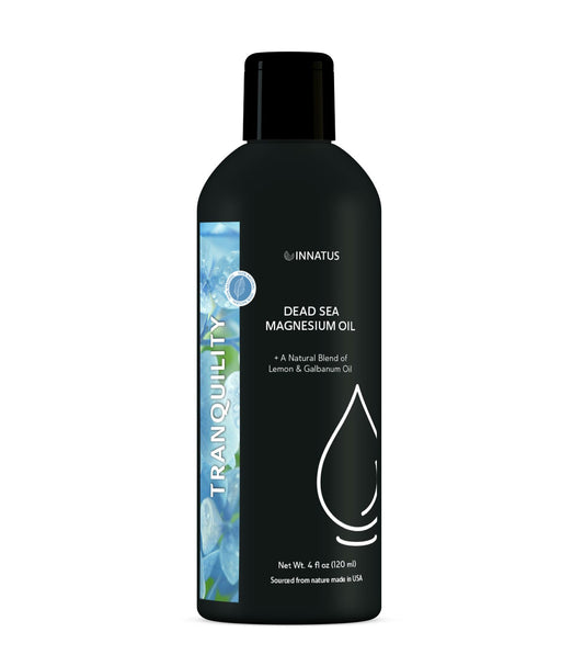 "Natural Dead Sea Magnesium Tranquility Oil – 4oz Topical Oil for Relaxation & Muscle Relief – Infused with Lemon & Galbanum Oils for Skin Hydration & Stress Reduction " - Clothes For Her Online Store