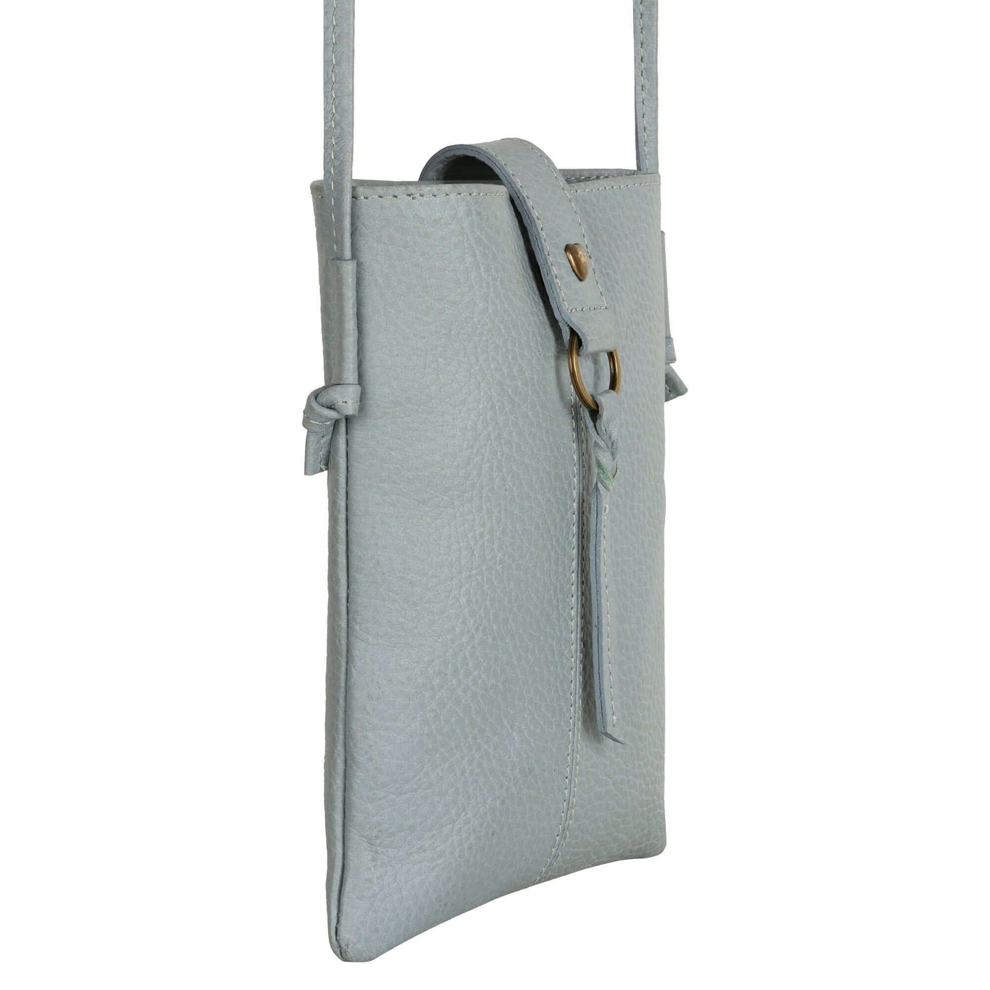 Jennie Small crossbody bag w/ slim strap closure & tassel - Cool Grey
