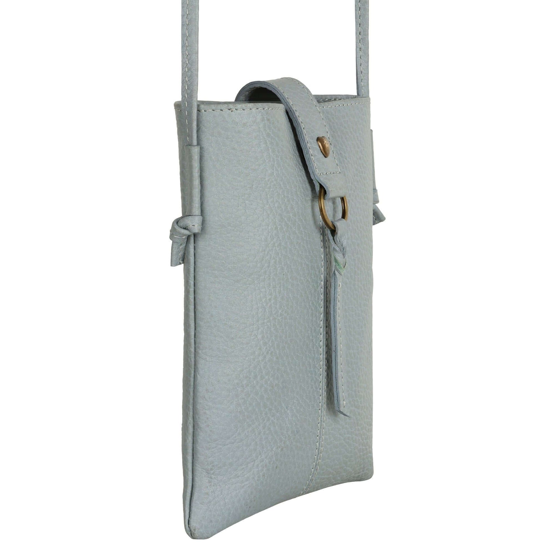 Jennie Small crossbody bag w/ slim strap closure & tassel - Cool Grey
