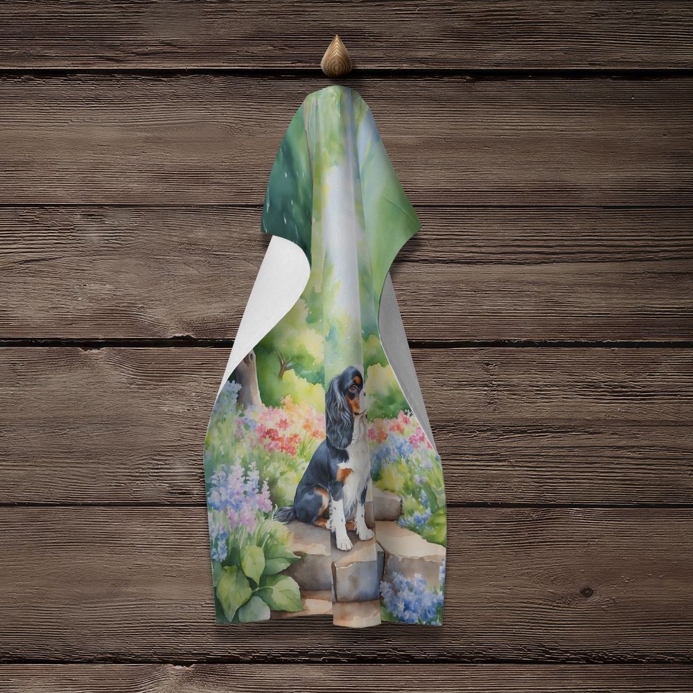 Cavalier Spaniel Spring Path Kitchen Towel Dish Cloths Guest Hand Towel Decorative Bathroom Towel for Face,Tea, Dishcloth, Kitchen and Bath