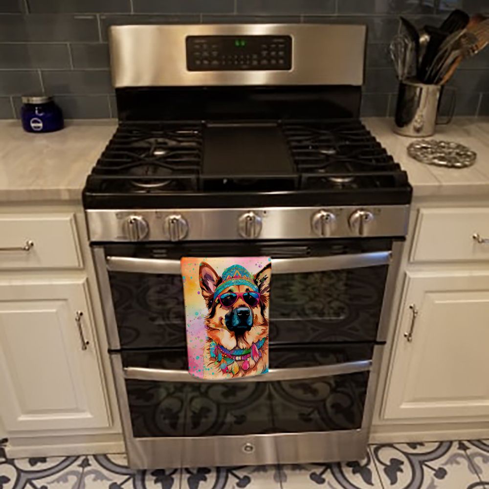 German Shepherd Hippie Dawg Kitchen Towel Dish Cloths Guest Hand Towel Decorative Bathroom Towel for Face,Tea, Dishcloth, Kitchen and Bath