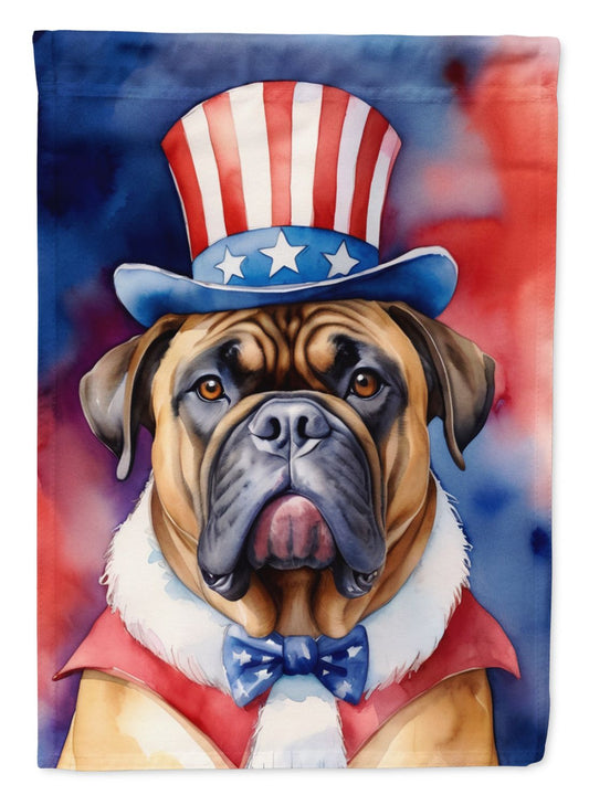 Bullmastiff Patriotic American House Flag Large Porch Sleeve Pole Decorative Outside Yard Banner Artwork Wall Hanging, Polyester, House Size, Multicolor