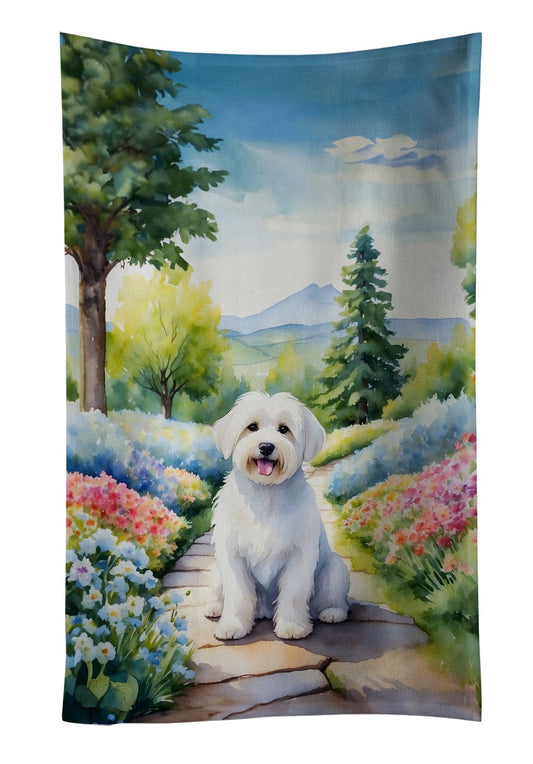 Coton de Tulear Spring Path Kitchen Towel Dish Cloths Guest Hand Towel Decorative Bathroom Towel for Face,Tea, Dishcloth, Kitchen and Bath