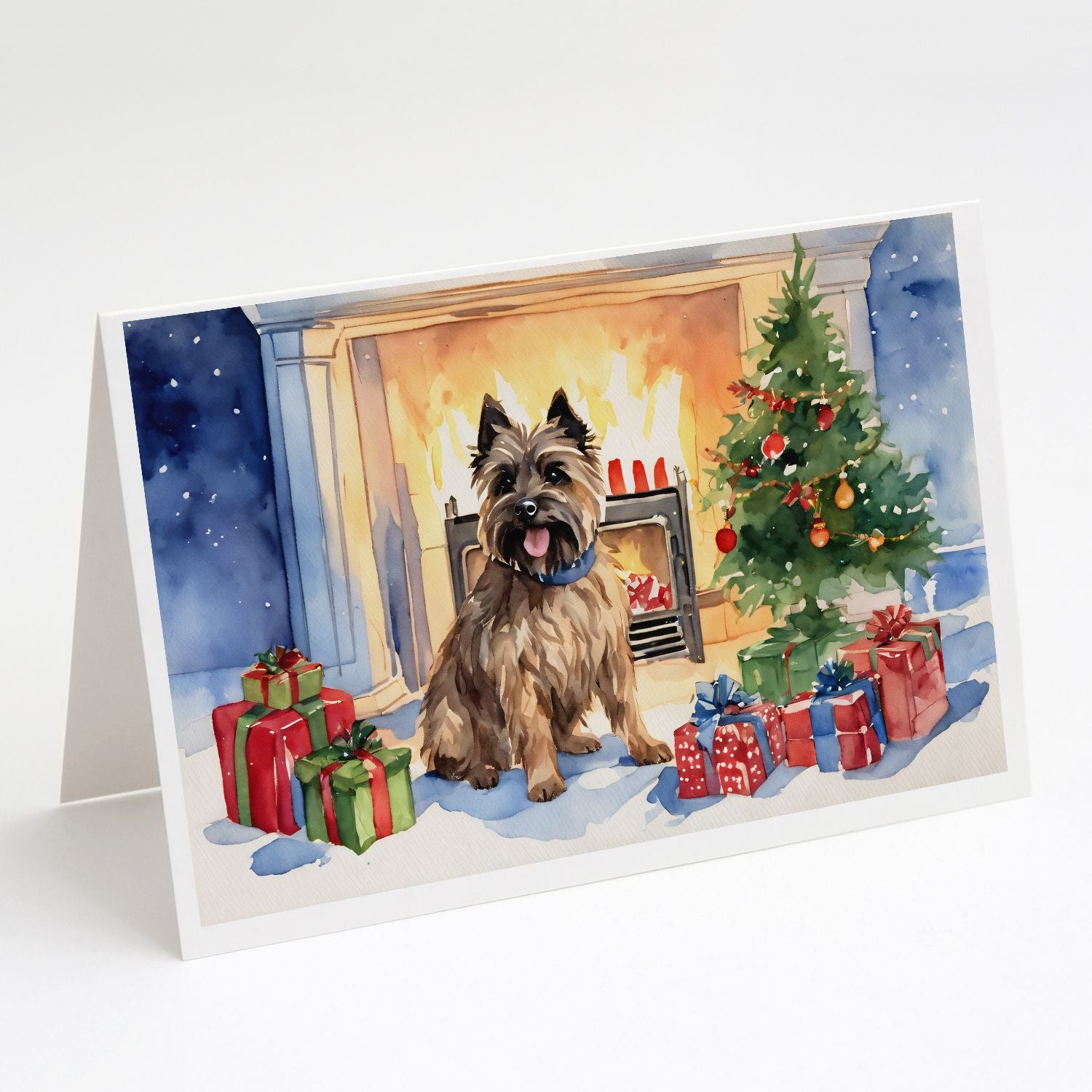 Cairn Terrier Christmas Greeting Cards Pack of 8 Blank Cards with Envelopes Whimsical A7 Size 5x7 Blank Note Cards