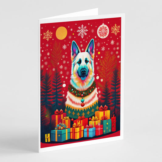 German Shepherd Holiday Christmas Greeting Cards Pack of 8 Blank Cards with Envelopes Whimsical A7 Size 5x7 Blank Note Cards