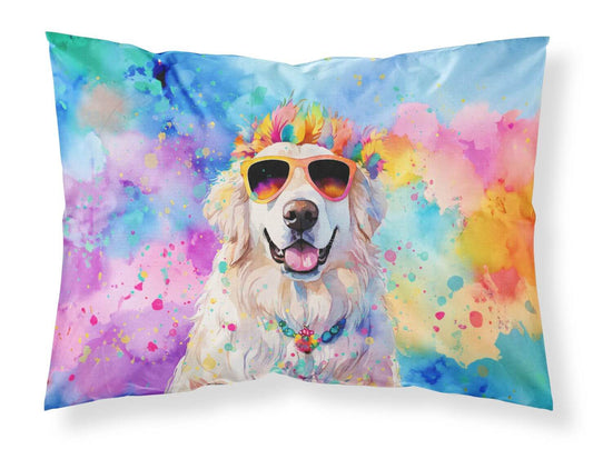 Great Pyrenees Hippie Dawg Standard Pillowcase Lightweight Super Soft Easy Care Decorative Artwork Pillowcase, Standard