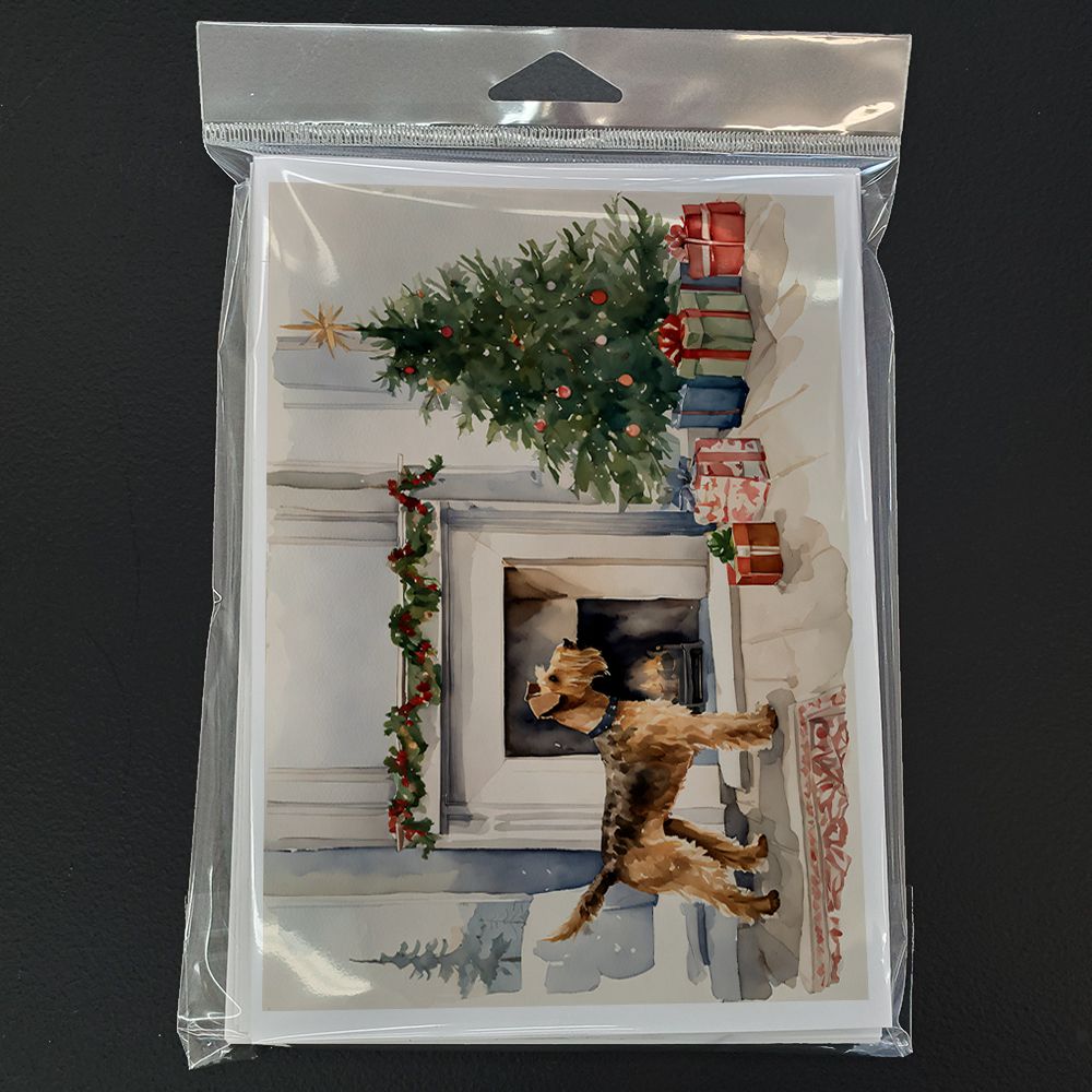 Airedale Terrier Christmas Greeting Cards Pack of 8 Blank Cards with Envelopes Whimsical A7 Size 5x7 Blank Note Cards