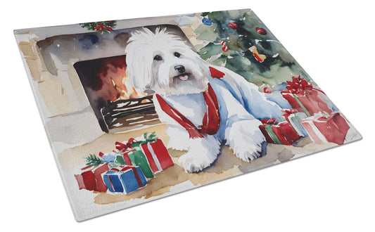 NEW Coton De Tulear Cozy Christmas Glass Cutting Board Decorative Tempered Glass Kitchen Cutting and Serving Board Large Size Chopping Board