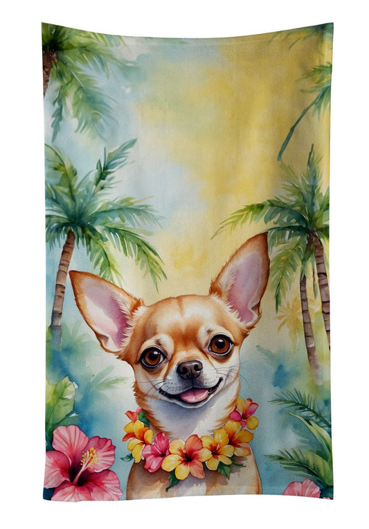 Chihuahua Luau Kitchen Towel Dish Cloths Guest Hand Towel Decorative Bathroom Towel for Face,Tea, Dishcloth, Kitchen and Bath