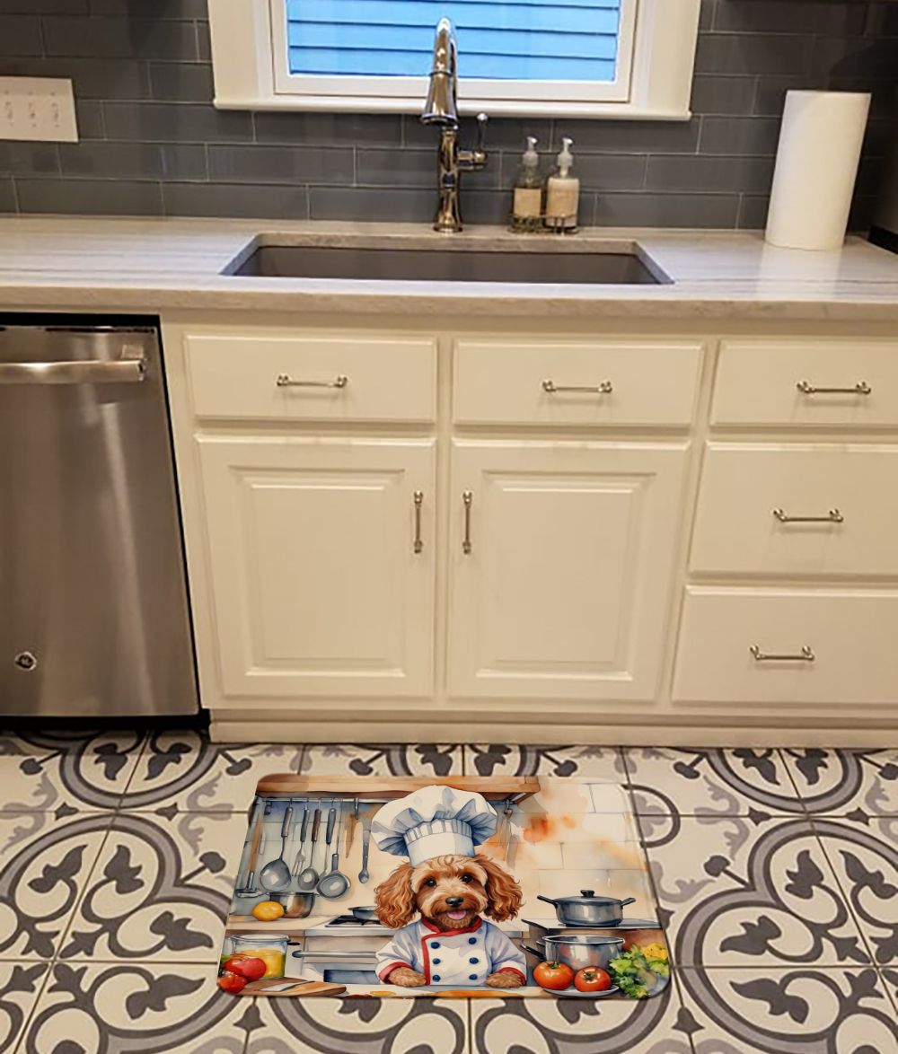 Cockapoo The Chef Memory Foam Kitchen Mat Machine Washable Anti-Fatigue Mat Cushion Comfort Bath Mat or Kitchen Rug