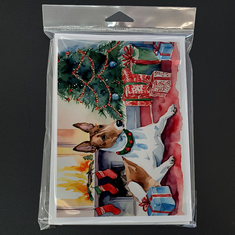 Basenji Christmas Greeting Cards Pack of 8 Blank Cards with Envelopes Whimsical A7 Size 5x7 Blank Note Cards